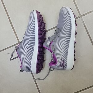 Skechers Women's Gray and Purple Athletic Shoes